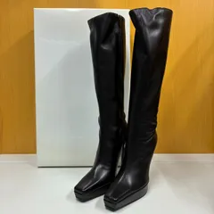 コメックス COMEX ニーハイブーツ ピンヒールブーツ ロングブーツ 22.5㎝ 未使用品 革 スクエアトュ ハイヒール  523のサムネイル