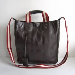美品 バリー 2way トートバッグ トレインスポッティング レザー 濃茶 