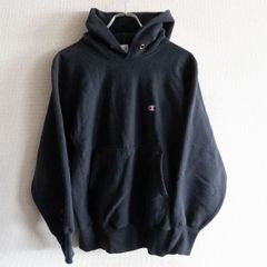 Champion ReverseWeaveブラックフーディ 希少ハトメ - メルカリ