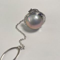 スプーンリメイク 羽 ブレスレット 淡水パール シルバー アンティーク 