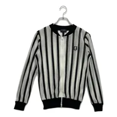 中古 レディース パーリーゲイツ PEARLY GATES フルジップアウター 0(S) 紺×白 長袖 ニット ストライプ