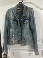 ZARA ザラ ダメージ デニム ジャケット Lサイズ