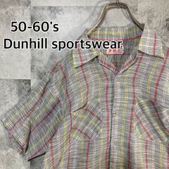 50s オープンカラー 袋縫い ロカビリー 半袖シャツ ストライプ