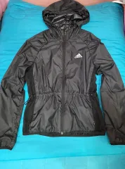 アディダス レディース ブラック ウィンドブレーカー フード ジップアップ