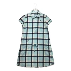 中古 レディース ルコックスポルティフ le coq sportif ワンピース L 水色×紺 ライトブルー×ネイビー 半袖ポロ チェック