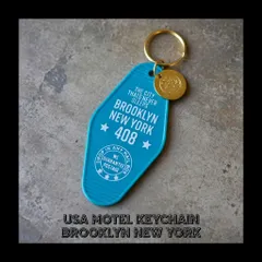 【USA】復刻 ニューヨーク ビンテージ ホテル モーテル キーホルダー レトロ モーテル 雑貨 アメリカ かっこいい おしゃれ 雑貨 アメリカン雑貨 アメリカン   : USMO-004TQ