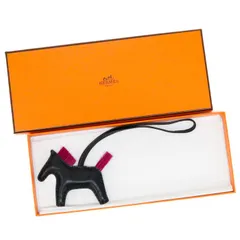 エルメス HERMES ロデオ PM パンク アニョーミロ (ラムスキン) / クリノラン (ホースヘア) W刻印 (2024年) ロデオチャーム レディース ノワール (ブラック) / マグノリア (ピンク) 正規品 未使用 展示品 中古 mbw28005
