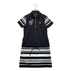 中古 レディース ルコックスポルティフ le coq sportif ワンピース M 黒 ブラック 半袖  ボーダー