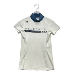 中古 レディース デサントゴルフ DESCENTE GOLF 半袖シャツ S 白 ホワイト ハイネック ストレッチ