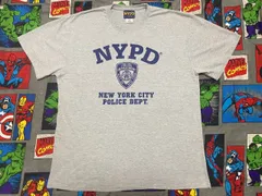 NYPD コットン プリントTシャツ 2XL 杢グレー アメリカ古着