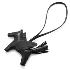 エルメス バッグチャーム ロデオPM ペガサス ブラック ラムスキン K刻印 黒 ソーブラック