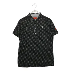 中古 メンズ キャロウェイ Callaway 半袖ポロシャツ M 黒 ブラック コットン ペイズリー総柄 M 中古