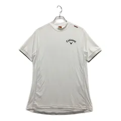 中古 メンズ キャロウェイ Callaway 半袖シャツ M 白 ホワイト モックネック ストレッチ シンプル