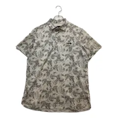 中古 メンズ ピン PING 半袖ポロシャツ L 白×グレー ホワイト 総柄