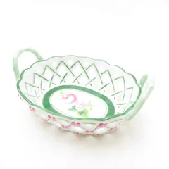 美品 Herend ヘレンド ウィーンの薔薇 VRH 7425 小物入れ 透かしバスケット ミニ オブジェ 置物 SU13946A2 のサムネイル