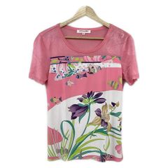 美品✨LEONARD レオナールスポーツ カンカン素材 花柄カットソー 黒