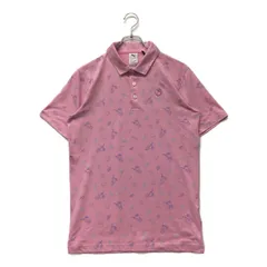 未使用品 メンズ プーマ PUMA 半袖ポロシャツ XS USサイズ(日本サイズS～M相当) ピンク 総柄 アーノルドパーマーコラボ
