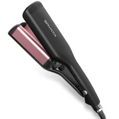 BAYATA コテ 32mm ヘアアイロン ウェーブアイロン ワッフルアイロン【初心者向け・挟むだけで巻き髪作る・千万級マイナスイオン吹出】カールアイロン ウェーブ巻き 100℃～210℃温度調節 全髪質対応 韓国風ヘアスタイル やけど防止 海外対応