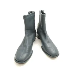 美品 HIMIKO 卑弥呼 631420 型押しコンビストレッチブーツ ブーツ 24cm ミドル丈 ラウンドトゥ レディース AM8638 のサムネイル