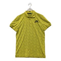 中古 メンズ ジェイリンドバーグ J.LINDEBERG 半袖ポロシャツ S 黄色系 イエロー系 春夏 モノグラム＆ロゴ