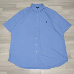 ポロラルフローレン 半袖シャツ くすみブルー 2XTL ボタンダウン