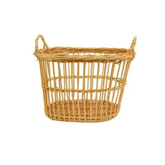 柳製透かし編み収納バスケット オーバル 楕円 バゲットかご