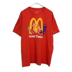 McDonald マクドナルド 半袖Ｔシャツ キャラクター 企業ロゴ レッド(メンズ XL)中古 古着 X7755