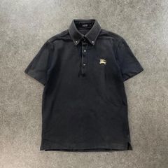 バーバリーブラックレーベル ポロシャツ ブラック 3 ノバチェック 刺繍 BURBERRY BLACK LABEL ノバチェック 半袖ポロシャツ 2号 M バーバリー