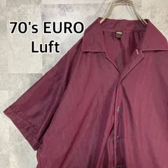 70's Luft Euro Vintage 半袖ボックスカットシャツ ナイロン ボルドー 42 ヴィンテージ