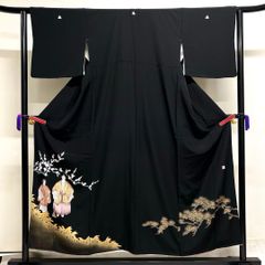 黒留袖 作家もの 金彩 翁 人物 身丈155 裄62.5 正絹 着物 031tz - メルカリ