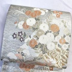 夏用　絽　菊花　桔梗　白地　金糸　銀糸　着物　061ty 夏用 絽 菊花 桔梗 白地 金糸 銀糸 着物 061ty - メルカリ