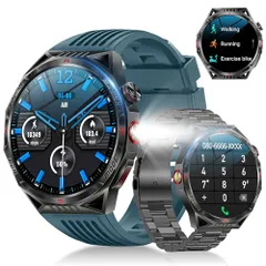 2025年新モデル スマートウォッチ Bluetooth通話 軍用規格 耐衝撃 1.85インチ超大画面 2本バンド付き APP通知 300＋文字盤 100＋運動モード 450mAh長持ちバッテリー IP68防水 iPhone/アンドロイド対応 日本語説明書付@