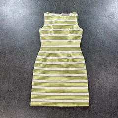 日本製 theory luxe セオリー リュクス ノースリーブワンピース ボーダー バックファスナー ナイロン ストレッチ