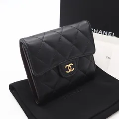 ★3日以内返品可★ 極美品 CHANEL シャネル カーフスキン CHANEL シャネル AP0231 キャビアスキン マトラッセ クラシック スモール フラップウォレット ピンク 財布 AP0231 三つ折り財布 ブラック ラムスキン レディース