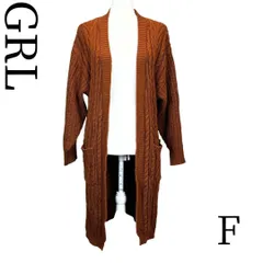 【冬物】グレイル　ニット　ロング　カーディガン　フリーサイズ　ブラウン