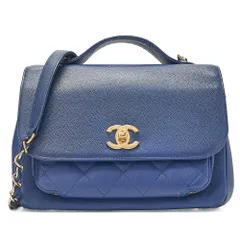 CHANEL シャネル  アフェニティ  ターンロック  2way  チェーンショルダーバッグ  キャビアスキン  ネイビー（ゴールド金具）  レディースバッグ  ハイブランド【中古】【送料無料】