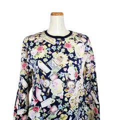 鴨居羊子パジャマ　新品未使用‼️TUNIC　春夏　長袖パジャマ　100双天竺グリーントリップ　23250　紺色　日本製のサムネイル