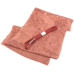 京やQ752 正絹 帯揚げ 帯締め 帯揚げ+帯締め2点セット 高級ちりめん 桜文様 格子文 手組紐 手組ひも 桃色 ピンク 袷の着物 単衣の着物 袷単衣兼用 訪問着 付下げ 色無地 小紋 紬などに フォーマルからカジュアルまでOK 未使用 新古品