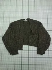 ◇ Θ ココディール COCO DEAL ケーブル編みショートカーディガン ブラウン系 サイズ2 レディース E  【1603020002031】