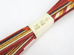 【京松】和装小物 帯締め 平組 手組 金糸 未使用品 美品 帯締 r8w04-212