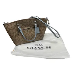 ◆COACH コーチ F79998 シグネチャー×ライトブルー ハンドバッグ ショルダー 2WAY レディース 保管袋付き◆中古品◆R5655NB