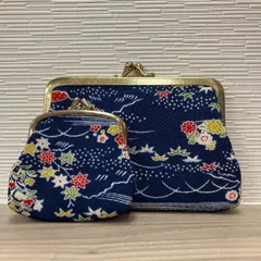 和柄 がま口財布 ２個セット ハンドメイド １点物 42-1