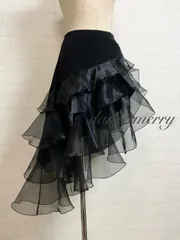 新品　社交ダンス　巻きスカート　スカート　オーバースカート　黒　ラテン　スタンダード　パーティ　4677