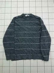 ◇ Θ ジェラートピケ GELATO PIQUE HOMME PHNT245913 ボーダーニットプルオーバー メンズL ダークグレー系 E  【1603020003472】