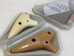 【Quality Banana】Beautiful condition☆Set of 2 AKETA OCARINA/Aketa Ocarina T-2F/S-5C with case. Wind instrument. Limited stock available. .:*・゜