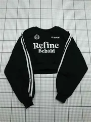 ◇ ⊇ イング INGNI 1251-100170-80 サイドライン クロップドスウェット ブラック系 レディース M E  【1603090019045】