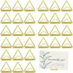 【特価セール】便箋 名刺 文具 カード おしゃれ 可愛い メタルメモホルダー 立て 写真 メモクリップ 誕生日 メモクリップ カードスタンド 金属三角クリップ 結婚式パーティー用 30枚 スタンド ホルダー