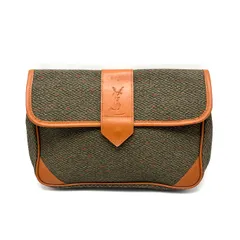 【中古】Yves Saint Laurent イヴサンローラン カサンドラ ロゴ レザー クラッチ バッグ fY11193A