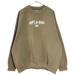 90年代 USA製 NIKE ナイキ スウェット スポーツ カーキ(メンズ XL)中古 古着 X7774