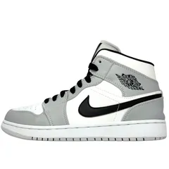 美品 NIKE AIR JORDAN 1 MID LIGHT SMOKE GREY WHITE BLACK エア ジョーダン 1 ミッド ライト グレー ホワイト ブラック 27 cm メンズ ナイキ スニーカー AJ1 U11348
